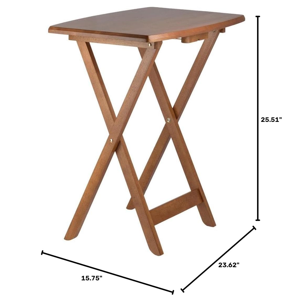 Teak Folding TV Tray Set with Stand