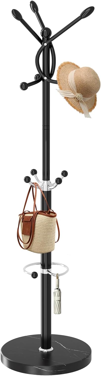 Solid Birch Coat Rack with 14 Hooks