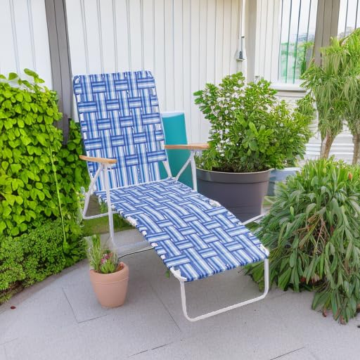 4-Position Folding Web Chaise Lounge Chair