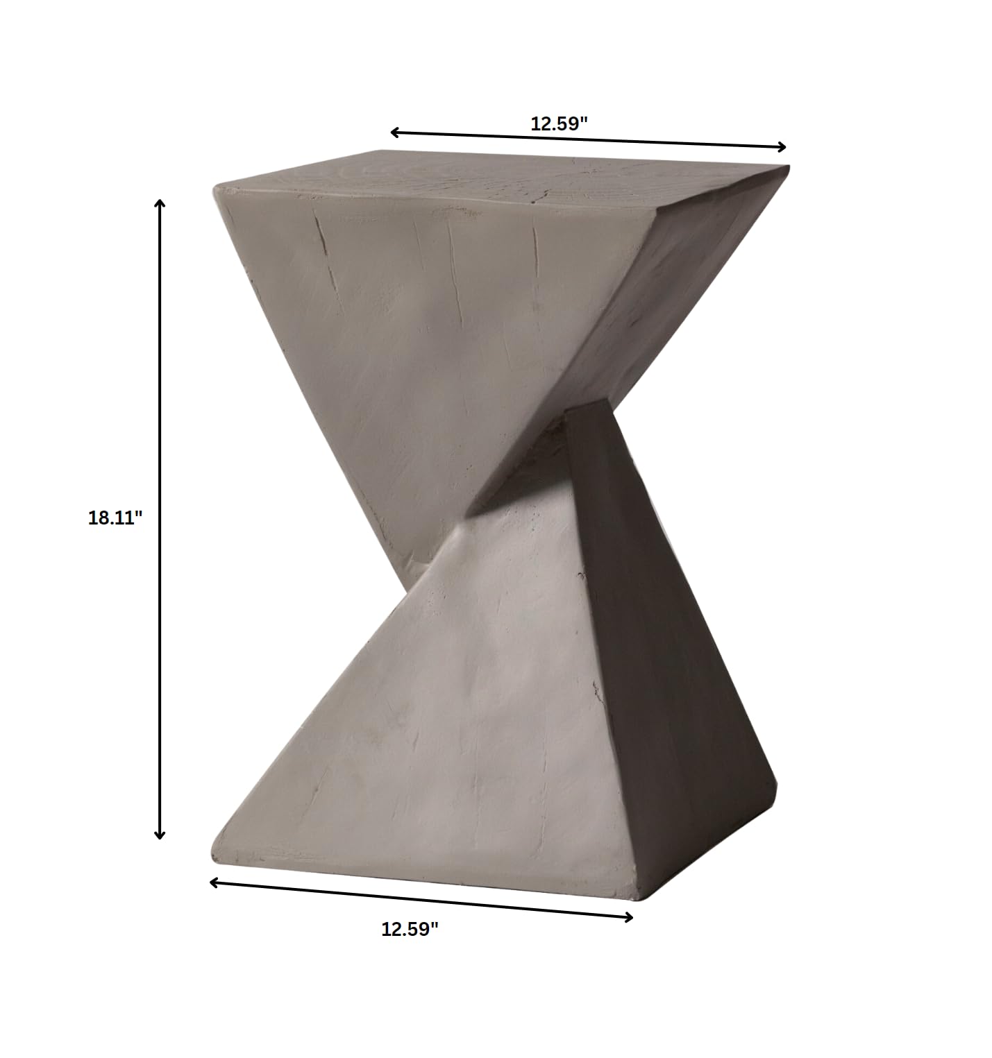 Twisted Fiberstone Side Table – Indoor & Outdoor Accent Stool