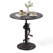 Round Industrial Adjustable Crank Table