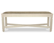 Farmhouse Upholstered Dining Bench with Nailhead Trim