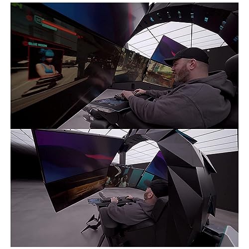ZREVSB Gaming Chair Ergonomic Swivel with RGB LED for Racing, E-Sports, and Home Office Comfort (B)