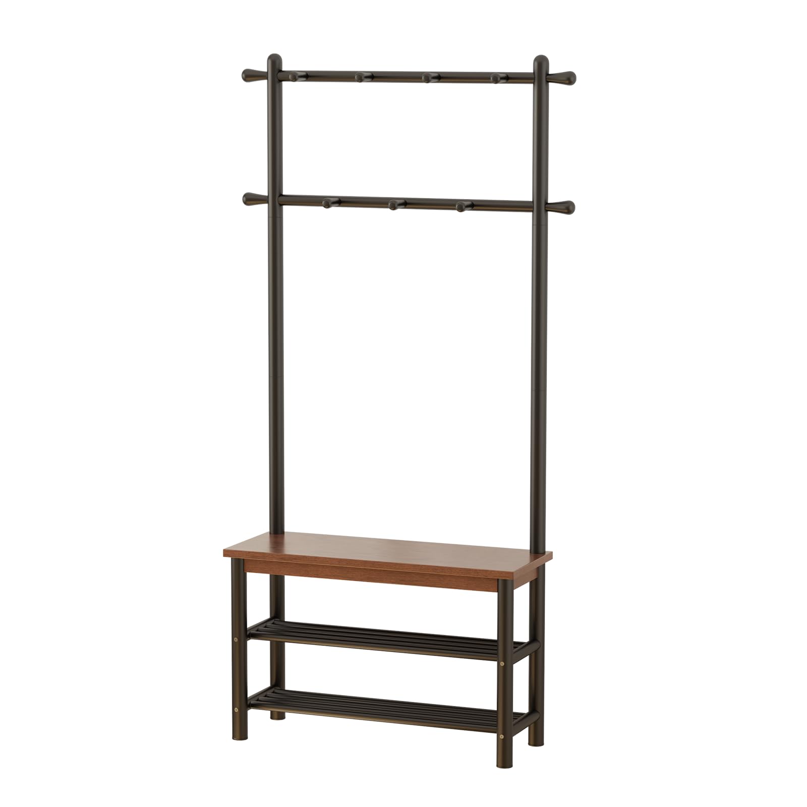3-in-1 Entryway Hall Tree with Bench & Coat Rack