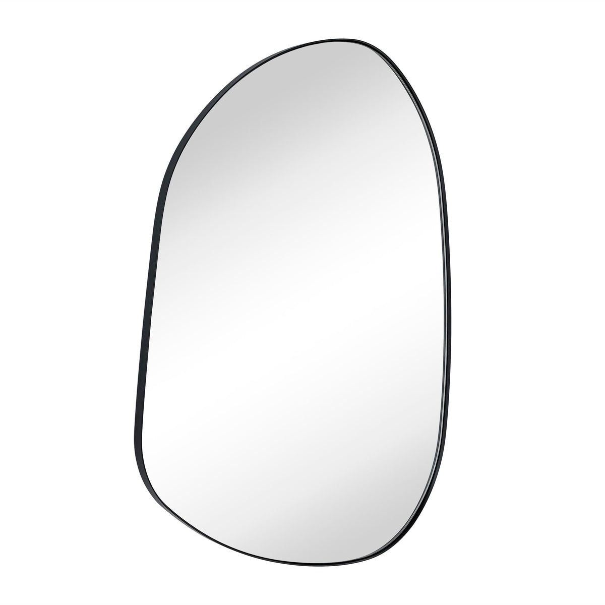 Matte Black Asymmetrical Wall Mirror