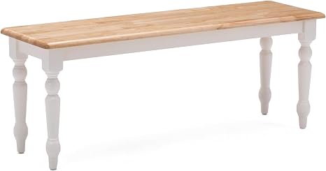 48" Farmhouse Backless Dining Bench, Rubberwood