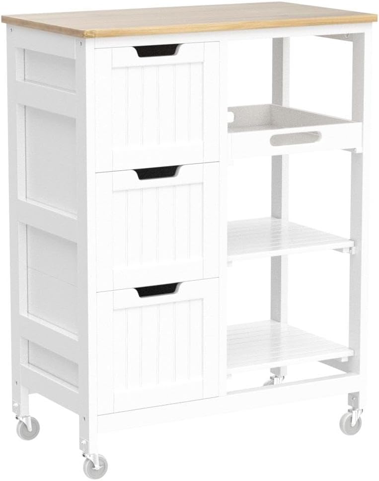 Rolling Kitchen Island Cart with Storage