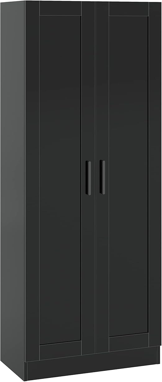 Tall Storage Cabinet with 2 Doors and Adjustable Shelves