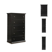 Signature Design by Ashley Maribel Modern 5-Drawer Chest with Anti-Tipping Design, Black