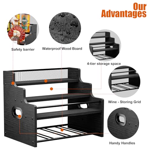 4-Tier Wood Display Shelf