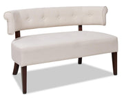 Beige Tufted Bench Settee
