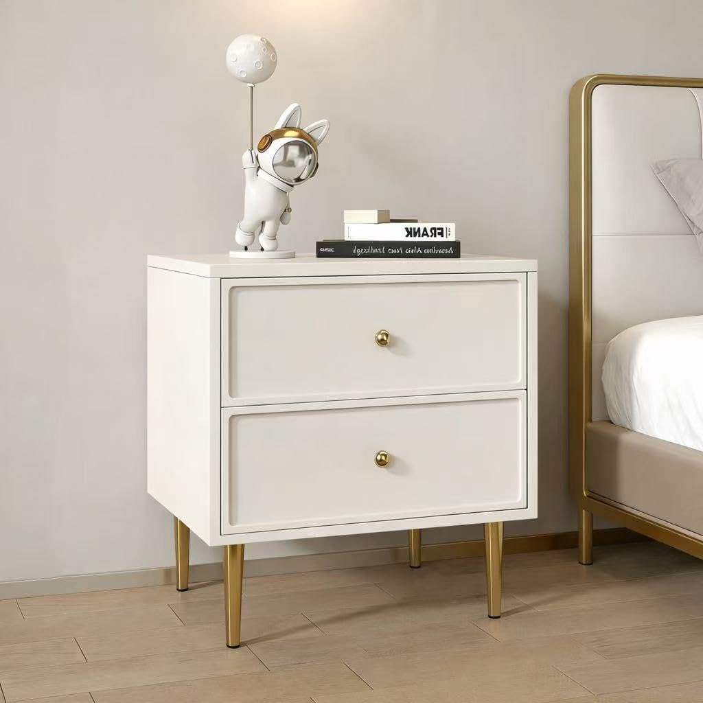 White 2-Drawer Nightstand