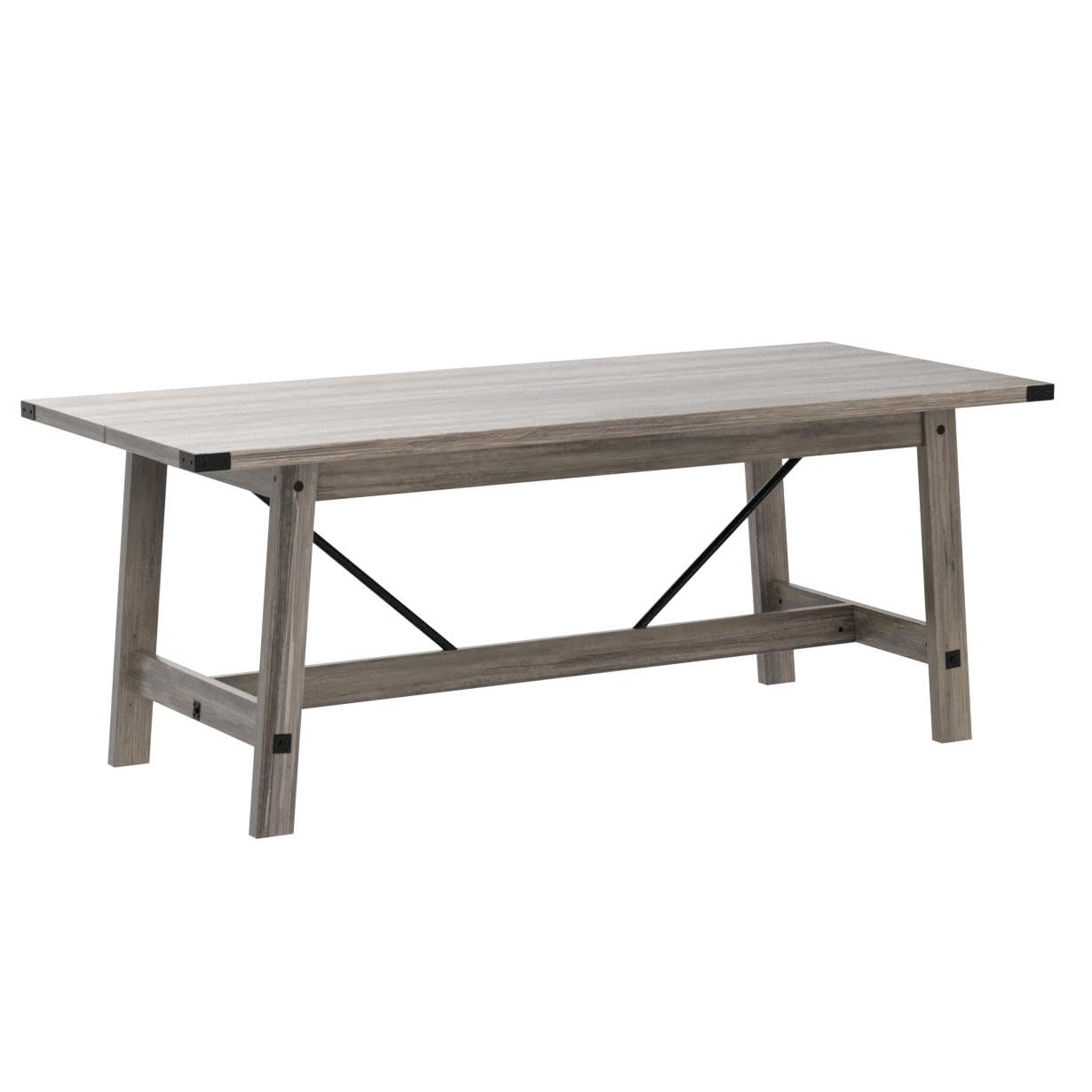 WAMPAT Set of 2 Farmhouse Dining Tables for 8-12 Persons with Heavy Duty Wooden Legs, 135.4 Inch Rectangular Modern Wood Kitchen Table for Dining Room & Living Room, Rustic Grey