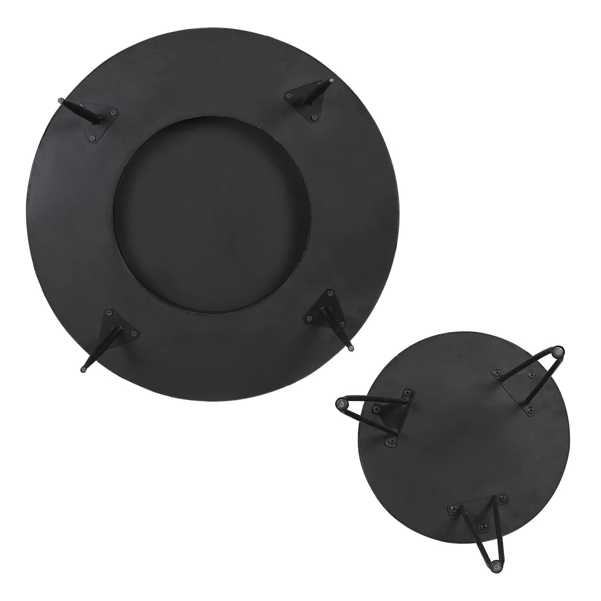 RUSTOWN Farmhouse Round Coffee Table Set of 2, Cocktail Table Sets