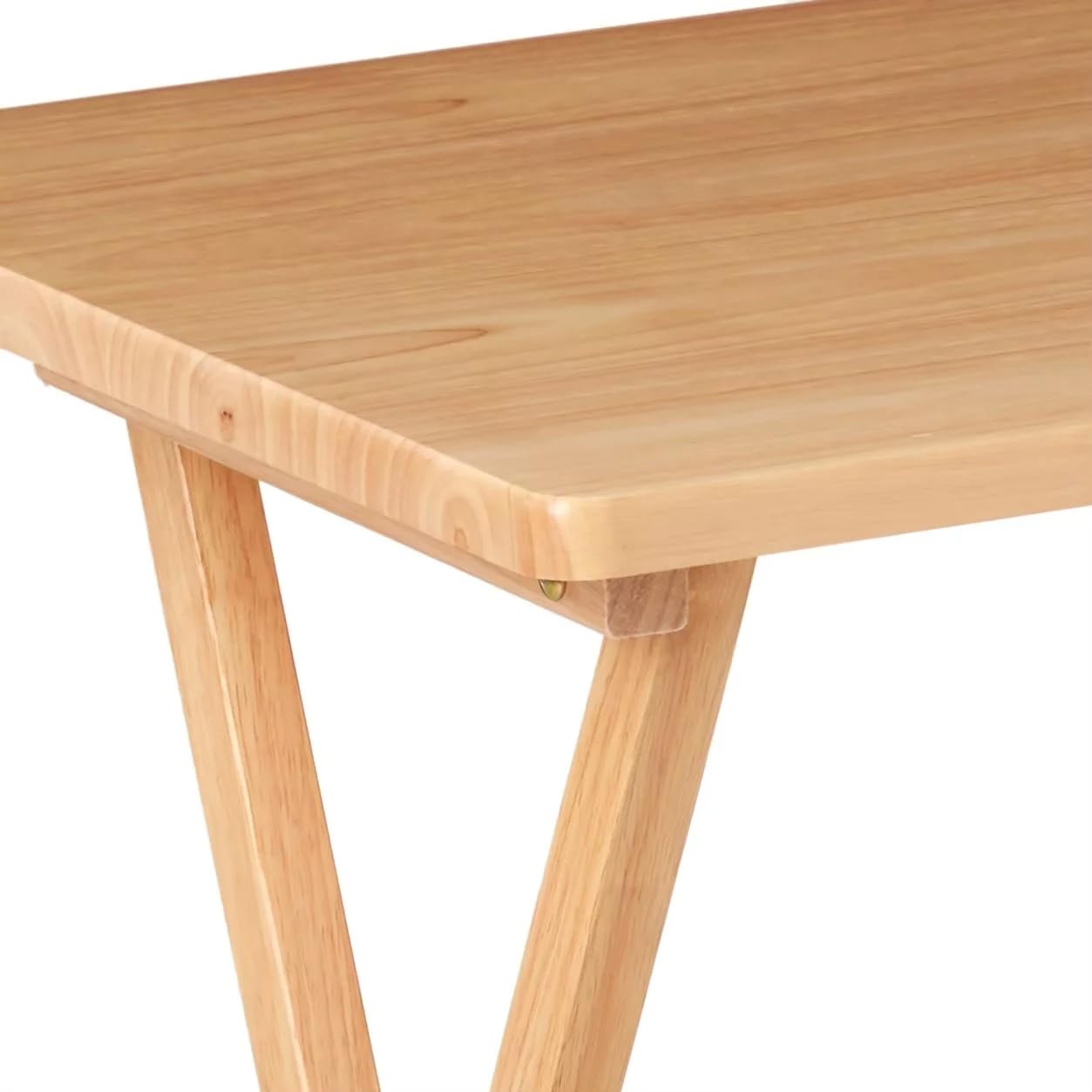 Rubberwood Folding Tray Table Set (2-Piece), Natural Wood Finish, Dimensions: 19 x 14.5 x 26 inches, Portable, Space-Saving, Snack Table, Picnic Table, No Assembly Required