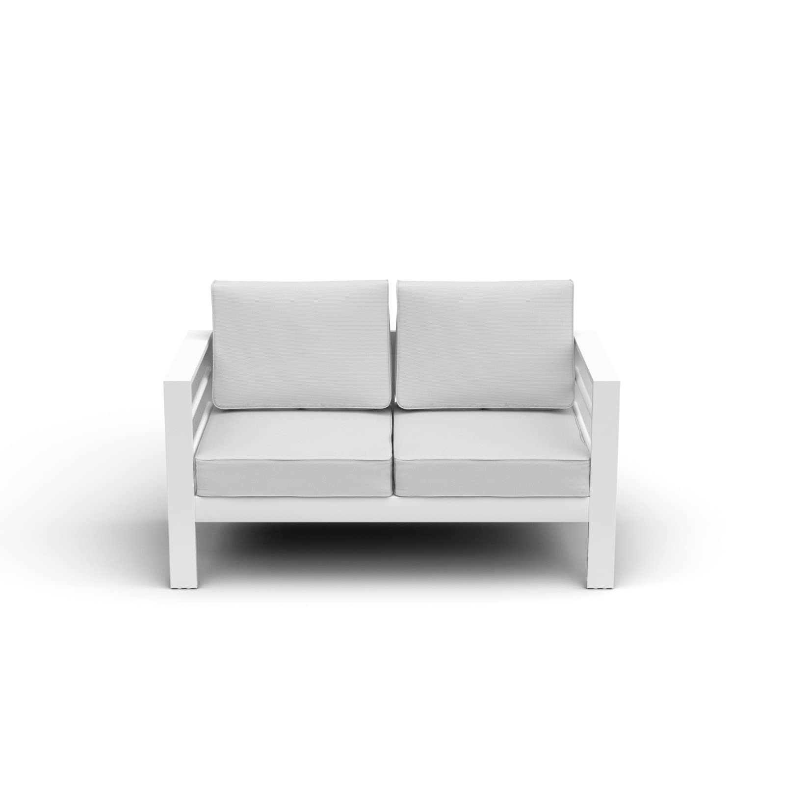 Outdoor Aluminum Loveseat with Cushions & Waterproof Cover