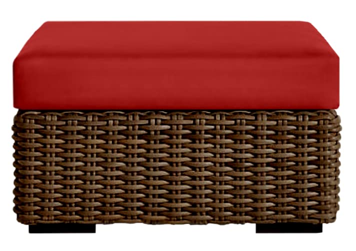 Red Outdoor Ottoman Cushion