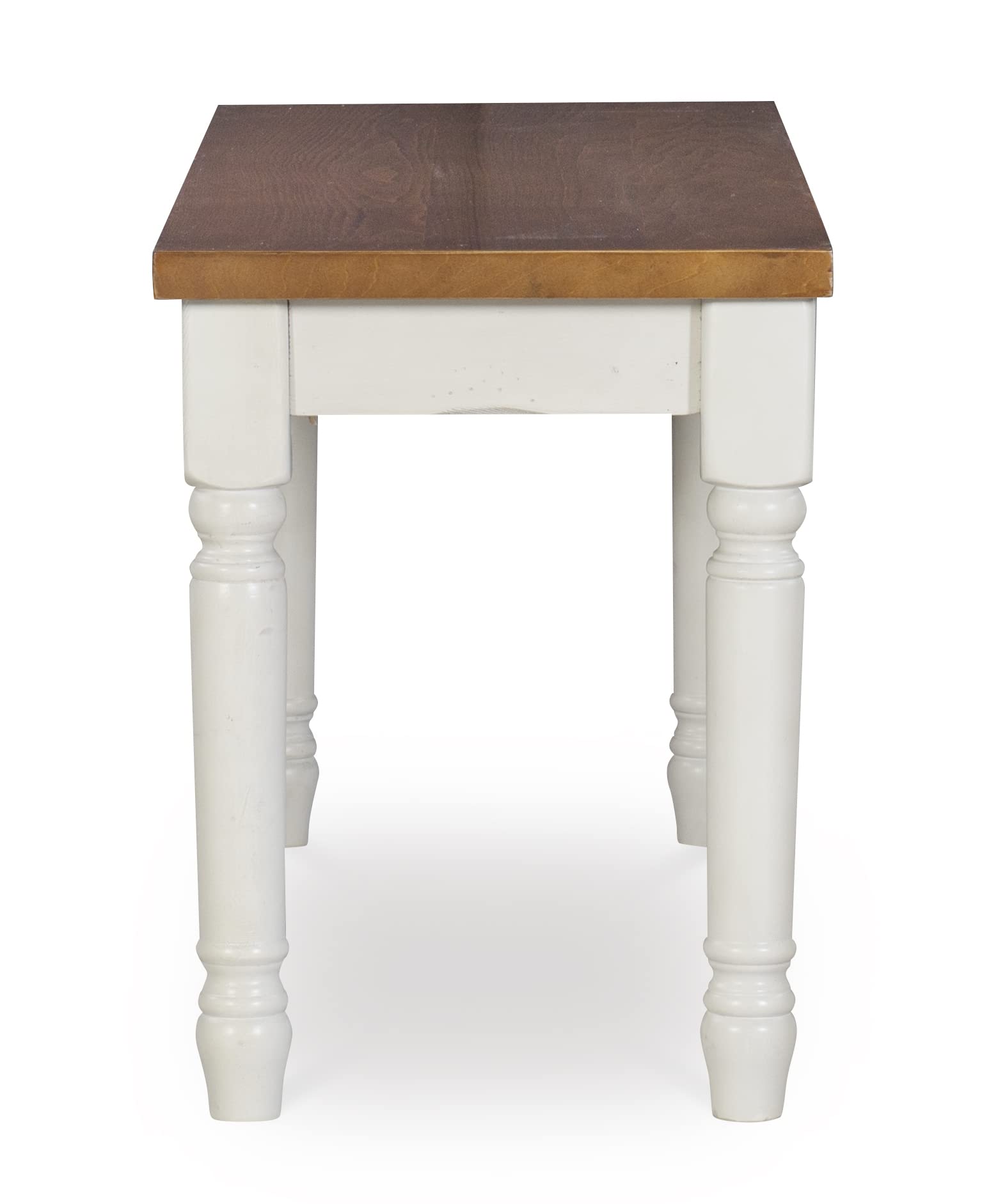 Farmhouse Dining Bench – White & Honey Brown