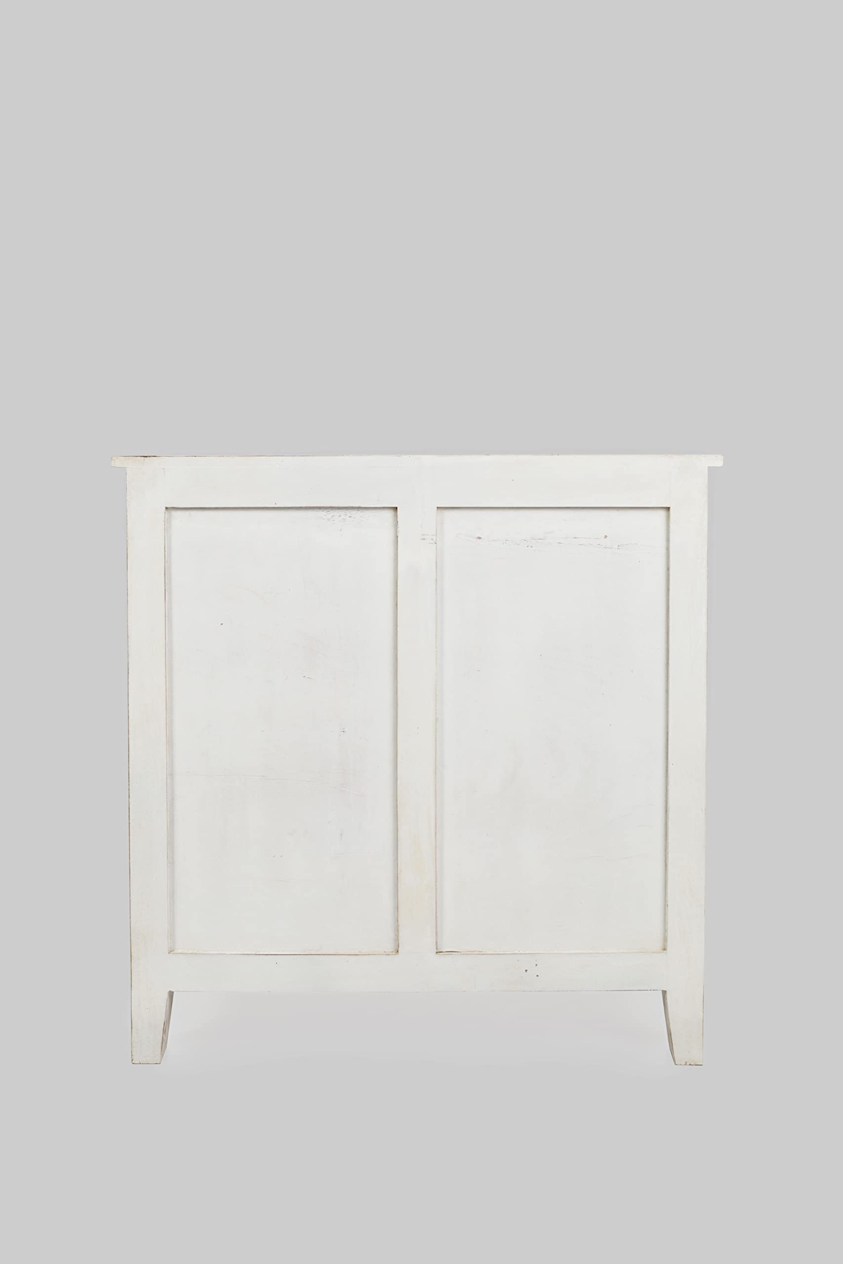 Jofran Global Archive Hand Carved Accent Chest Cabinet, 32', Weathered White