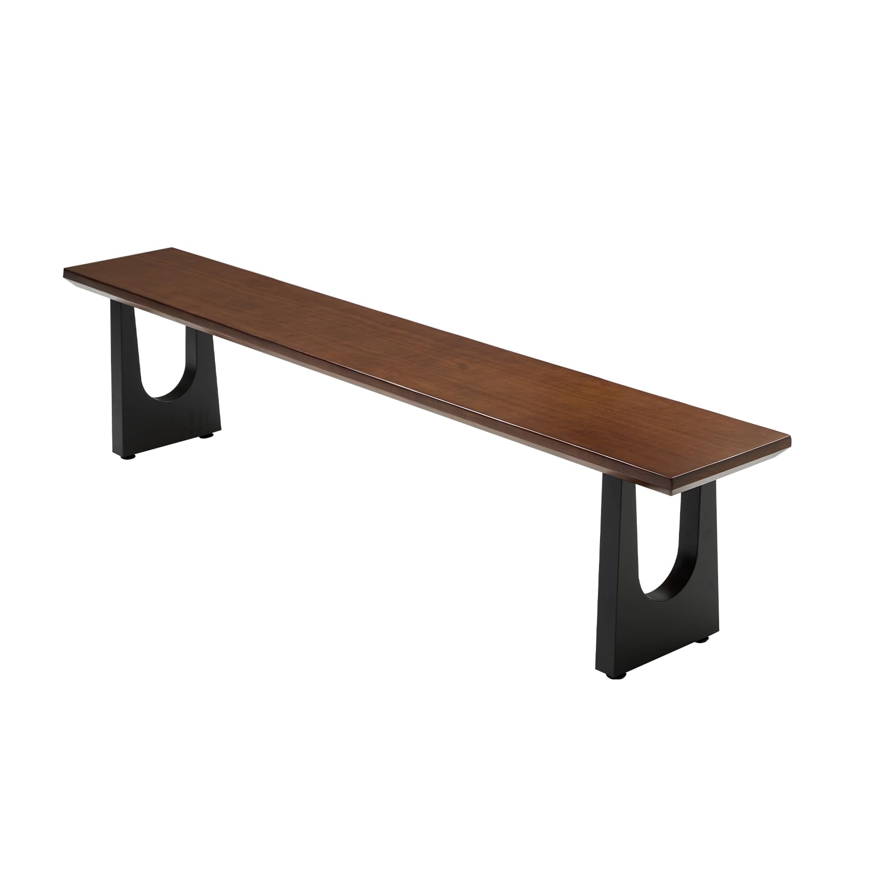 Solid Wood Bench with Metal U-Shaped Legs