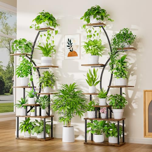 8-Tier Indoor Plant Stand with Grow Lights, 2-Pack