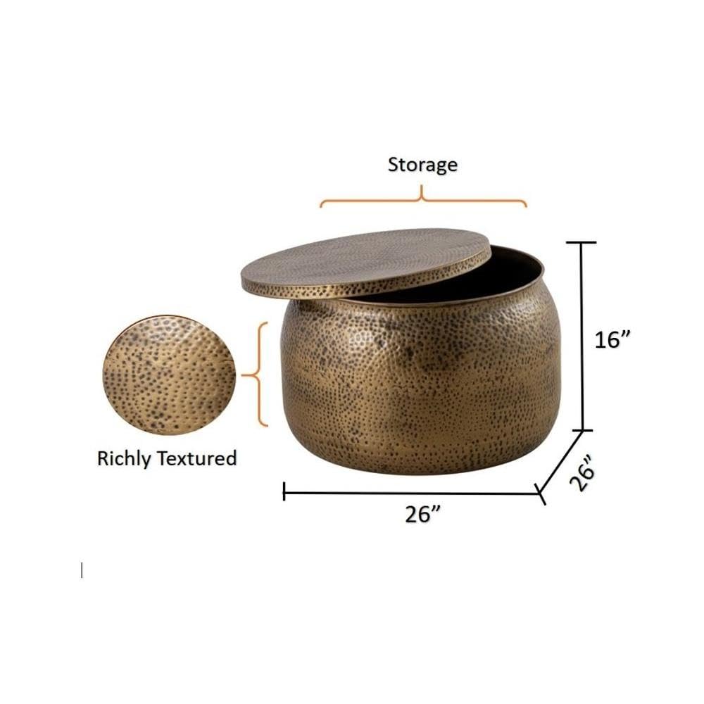 Round Drum Coffee Table with Storage