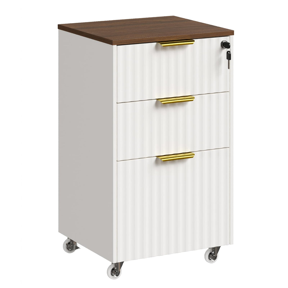 EXPERLAM 3 Drawer Mobile File Cabinet with Lock, Under Desk Filing Cabinets