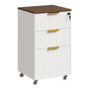 EXPERLAM 3 Drawer Mobile File Cabinet with Lock, Under Desk Filing Cabinets