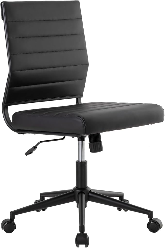 Armless Mid-Back Ergonomic Swivel Office Chair
