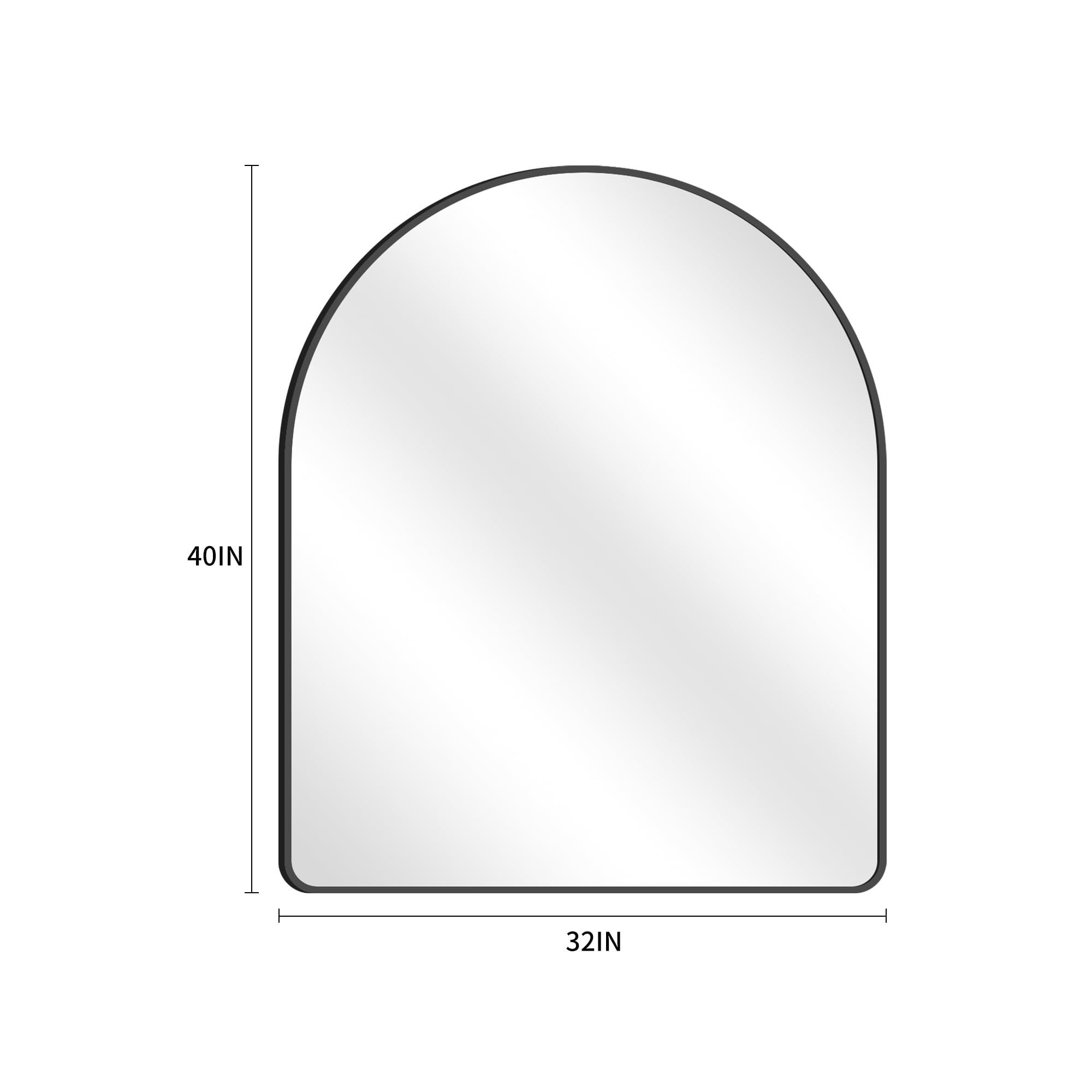Arched Wall Mirror 40x32 Inch