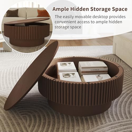 Round & Oval Coffee Table with Hidden Storage