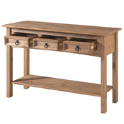 Solid Pine Console Table with Drawers