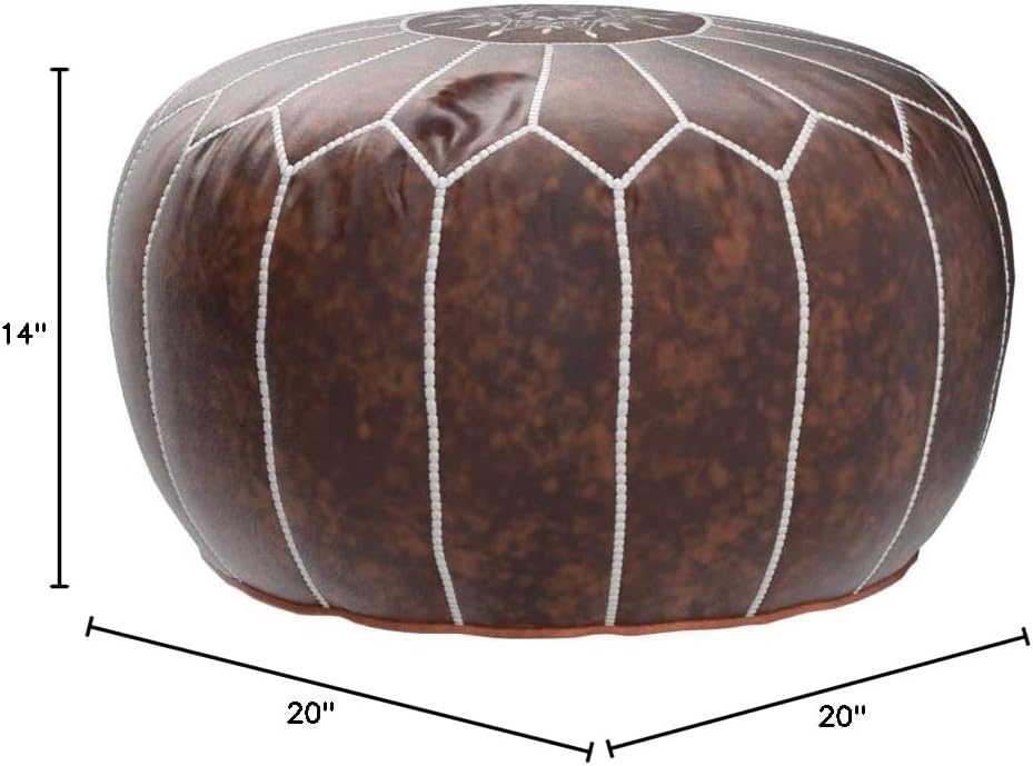 nuLOOM Classic Moroccan Faux Leather Filled Ottoman Pouf
