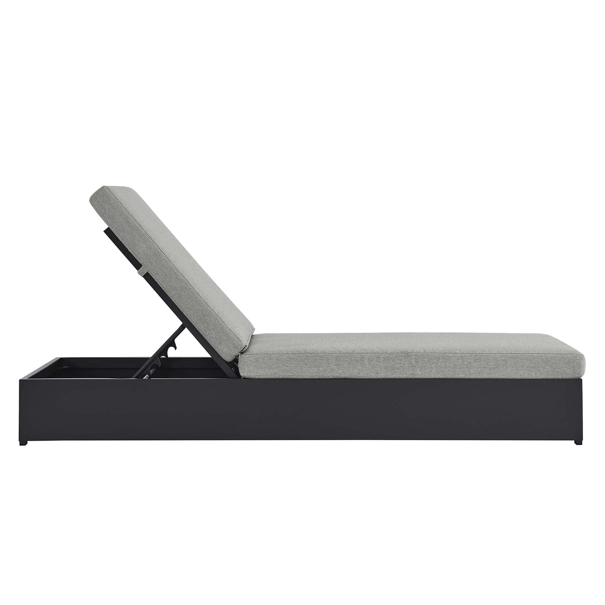 Modway Tahoe Aluminum Outdoor Chaise Lounge Gray with Weather-Resistant Cushions, Perfect Patio Sunbed or Recliner Chair for Pool Furniture