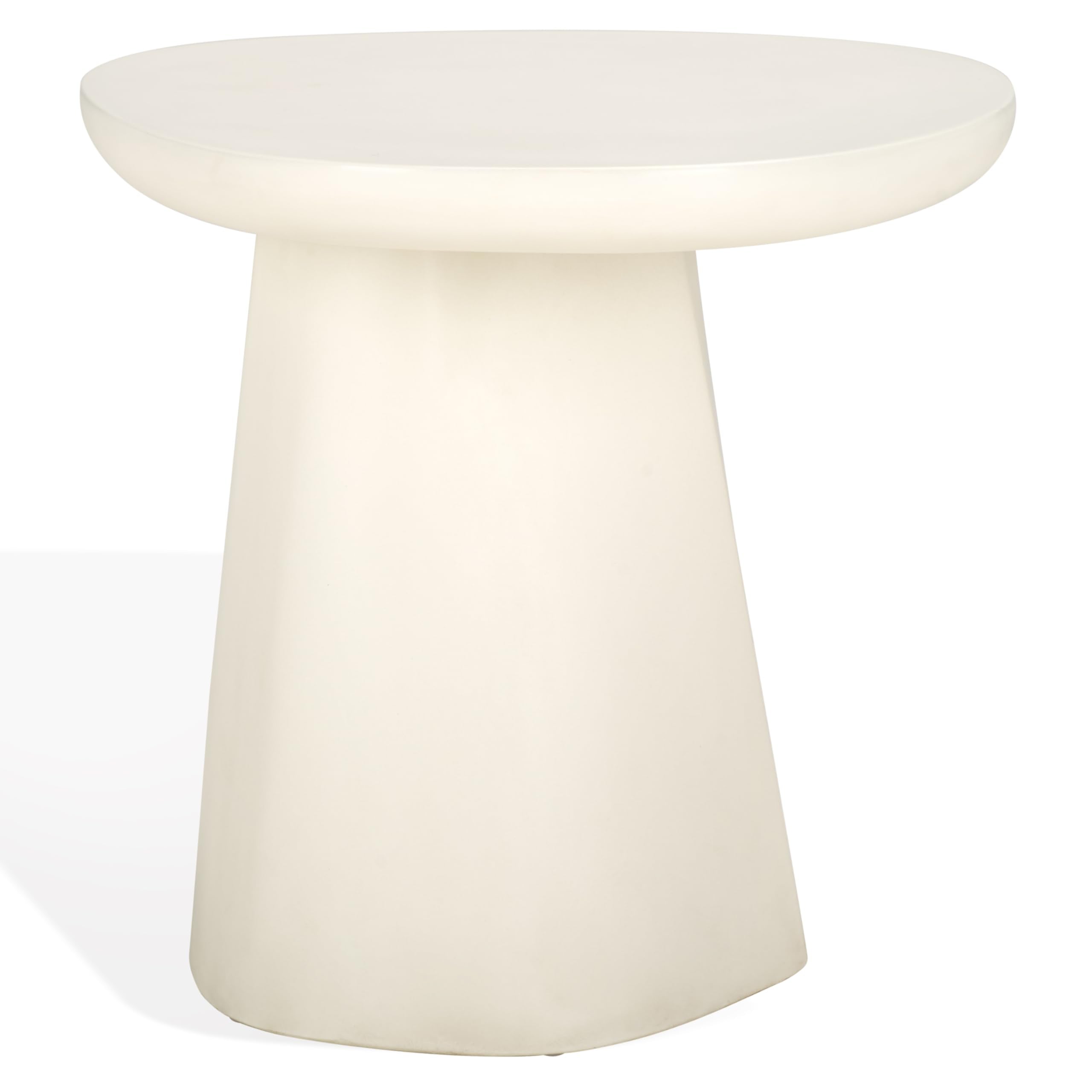 SAFAVIEH Couture Collection - Jabrielle Ivory Concrete Accent Table, Sculptural Modern Side Table, Minimalist Silhouette (SFV2600A)