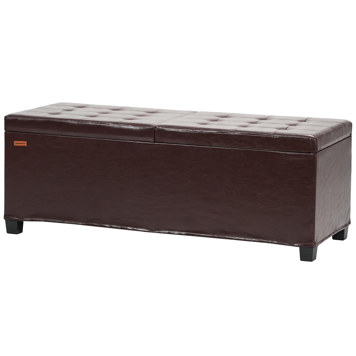 Burgundy Storage Ottoman Bench