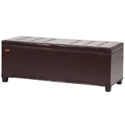 Burgundy Storage Ottoman Bench