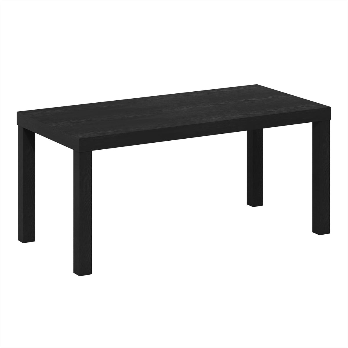 Furinno Classic 2-Piece Black End & Coffee Tables Set, Square 20" End Table and 38" Rectangular Coffee Table