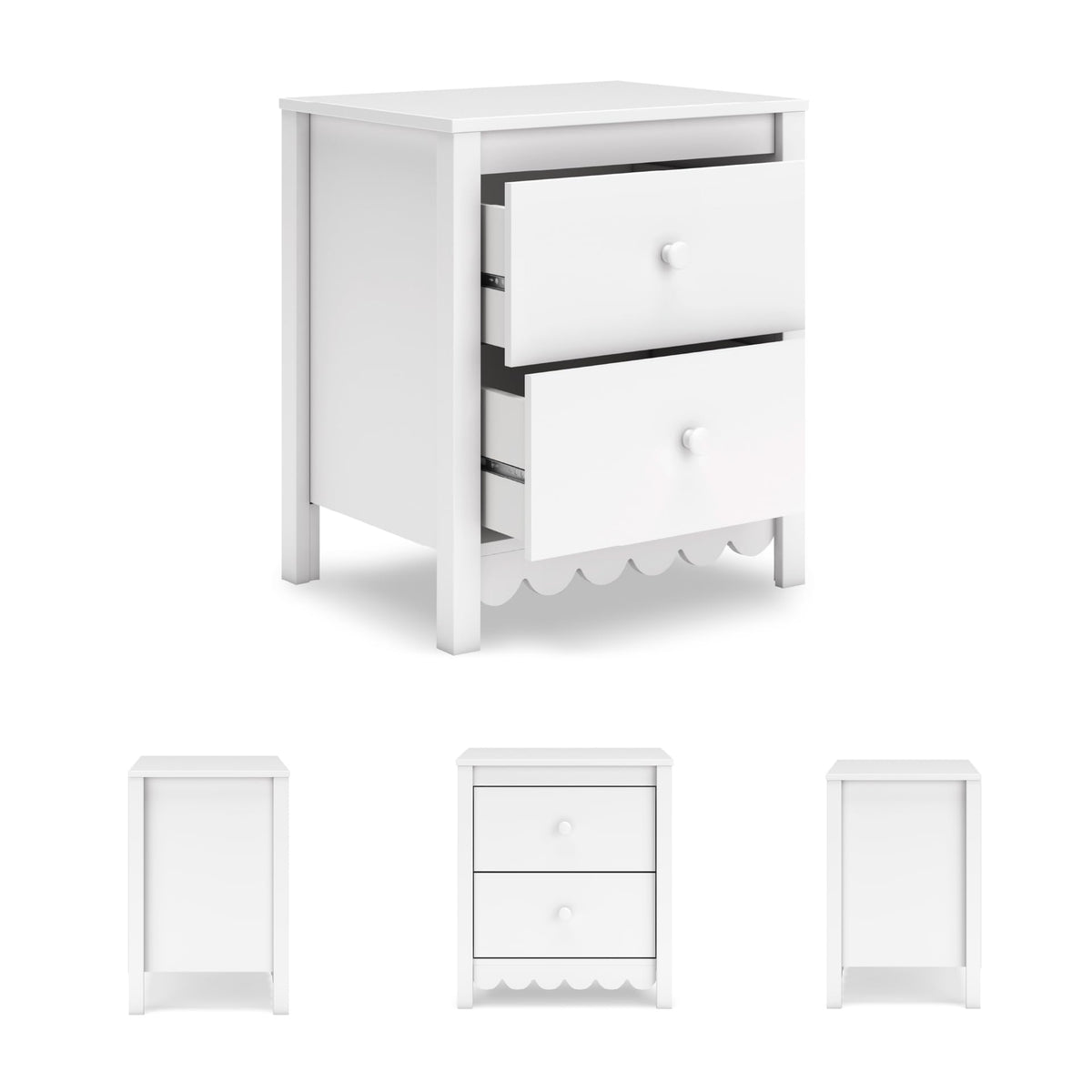 Scalloped 2-Drawer Nightstand