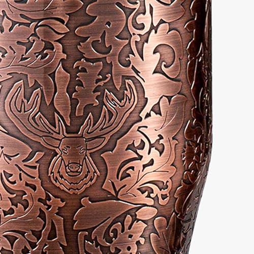 Sky Fish 3D Etched 18-Piece Bartender Kit Stainless Steel Boston Cocktail Shaker Set Copper Plated Bartending Tools Suit for Bar Tools Set Mixology Enthusiasts, Professional Bartenders and Home Drink