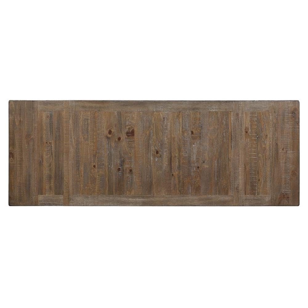 Steve Silver Furniture Riverdale Counter Height 9pc Set, 72"-96" Rectangular Table w/Two 12" Leaves, 8 Wooden Counter Chairs, Rustic/Farmhouse Design, Dining Room, 72" L x 36'" W x 36" H, Brown
