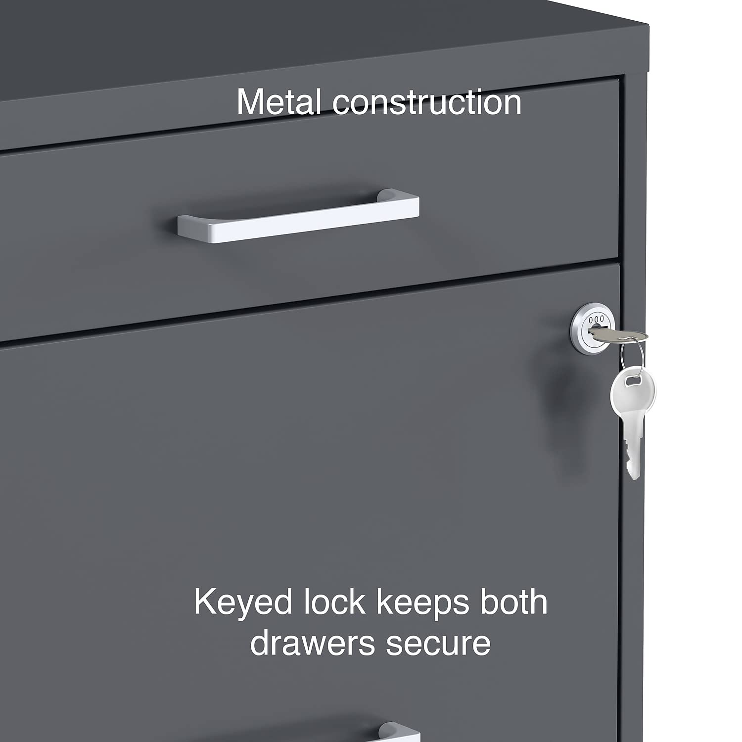 3-Drawer Vertical File Cabinet with Lock