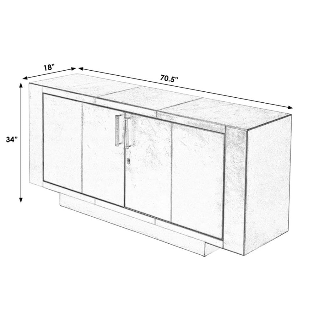 Butler Specialty Company Francois Silver Leather 70.5" Buffet Sideboard - Silver