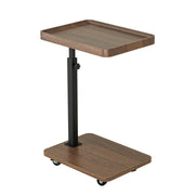 C-Shaped Sofa Side Table with 360° Swivel & Adjustable Height