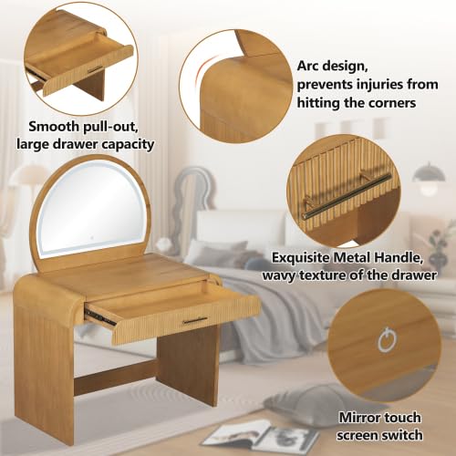 Makeup Vanity with LED Mirror