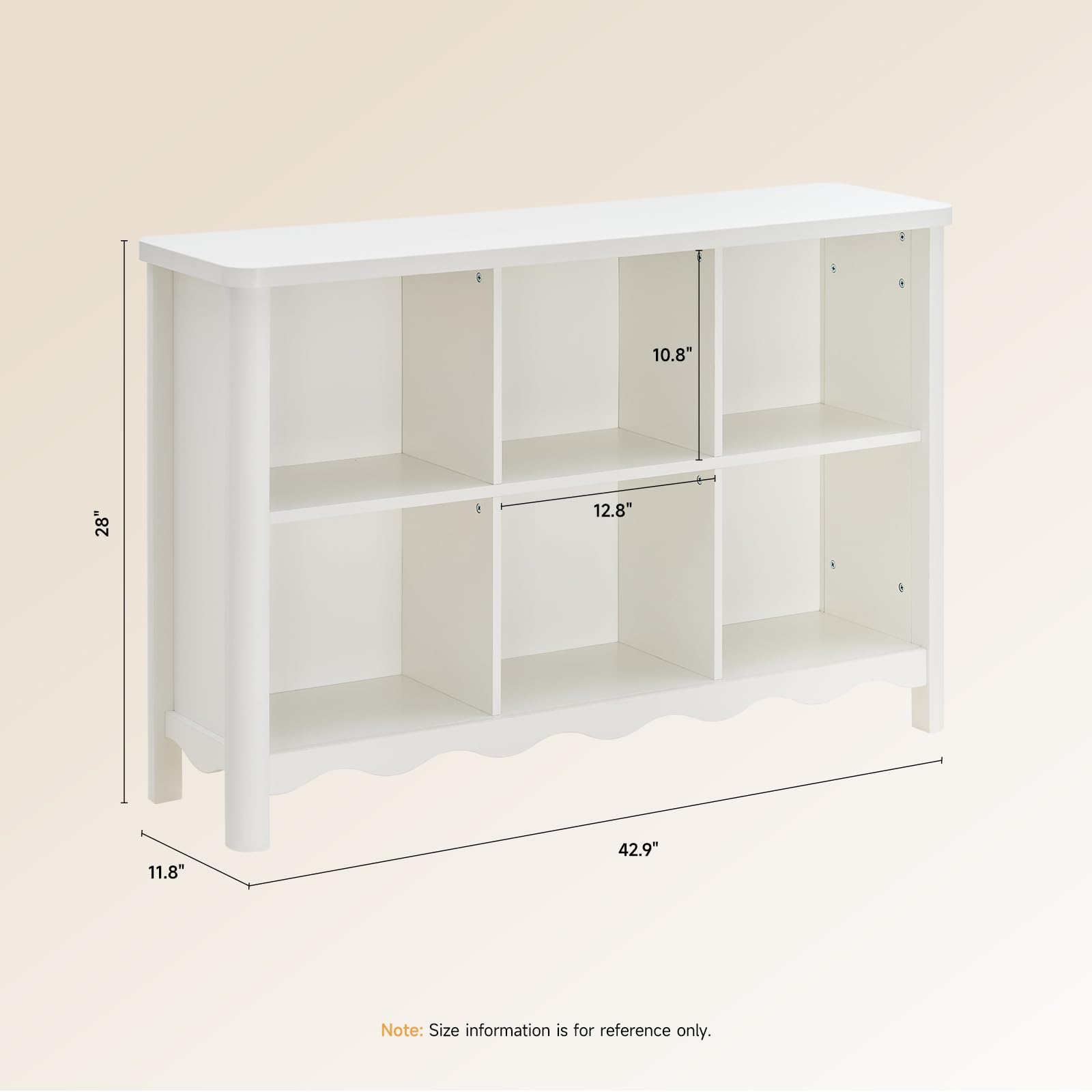 ONBRILL 6 Cube Storage Organizer Shelf, Bookshelf and Toy Storage Organizer for Kids Rooms, Small Book Shelf for Child, Display Cabinet Bookcase for Living Room, Study Room, Office (White)