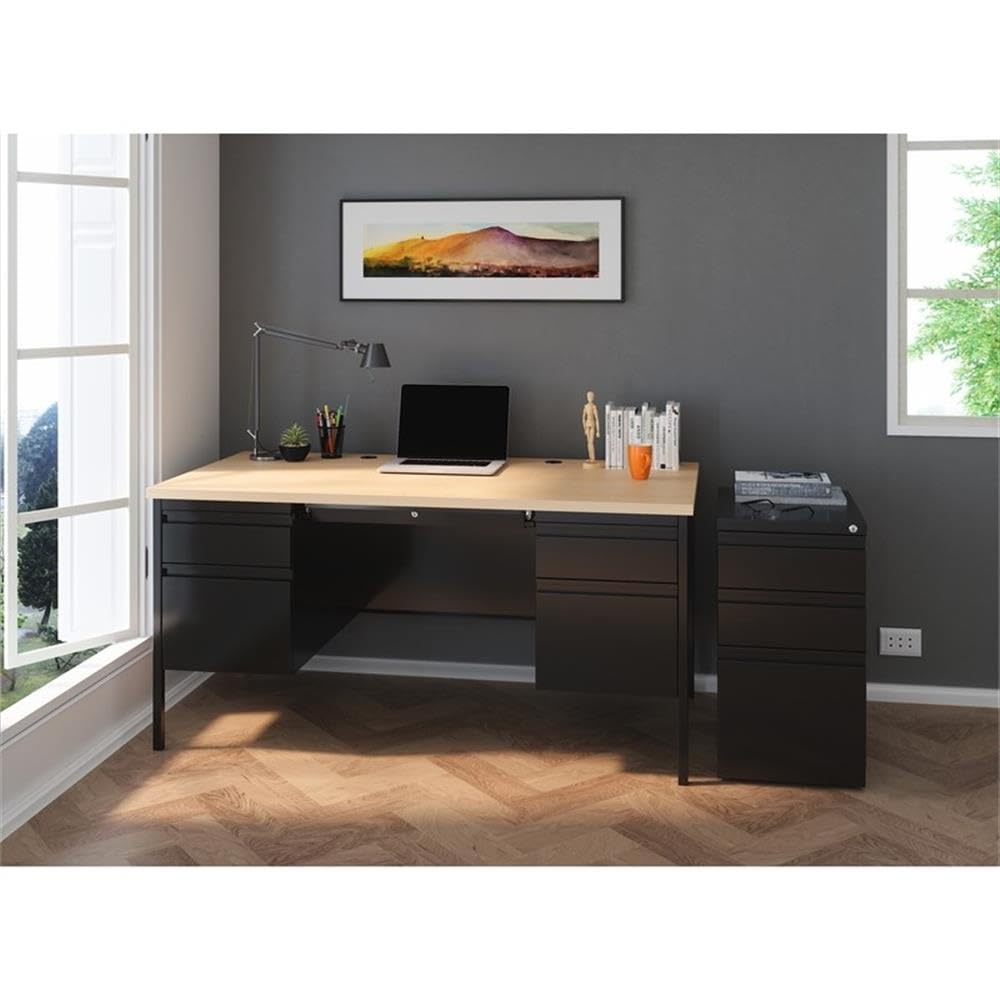 HIRSH - 23" Deep Mobile Pedestal File Cabinet 3 Drawer Box-Box-File, Letter Width, Black
