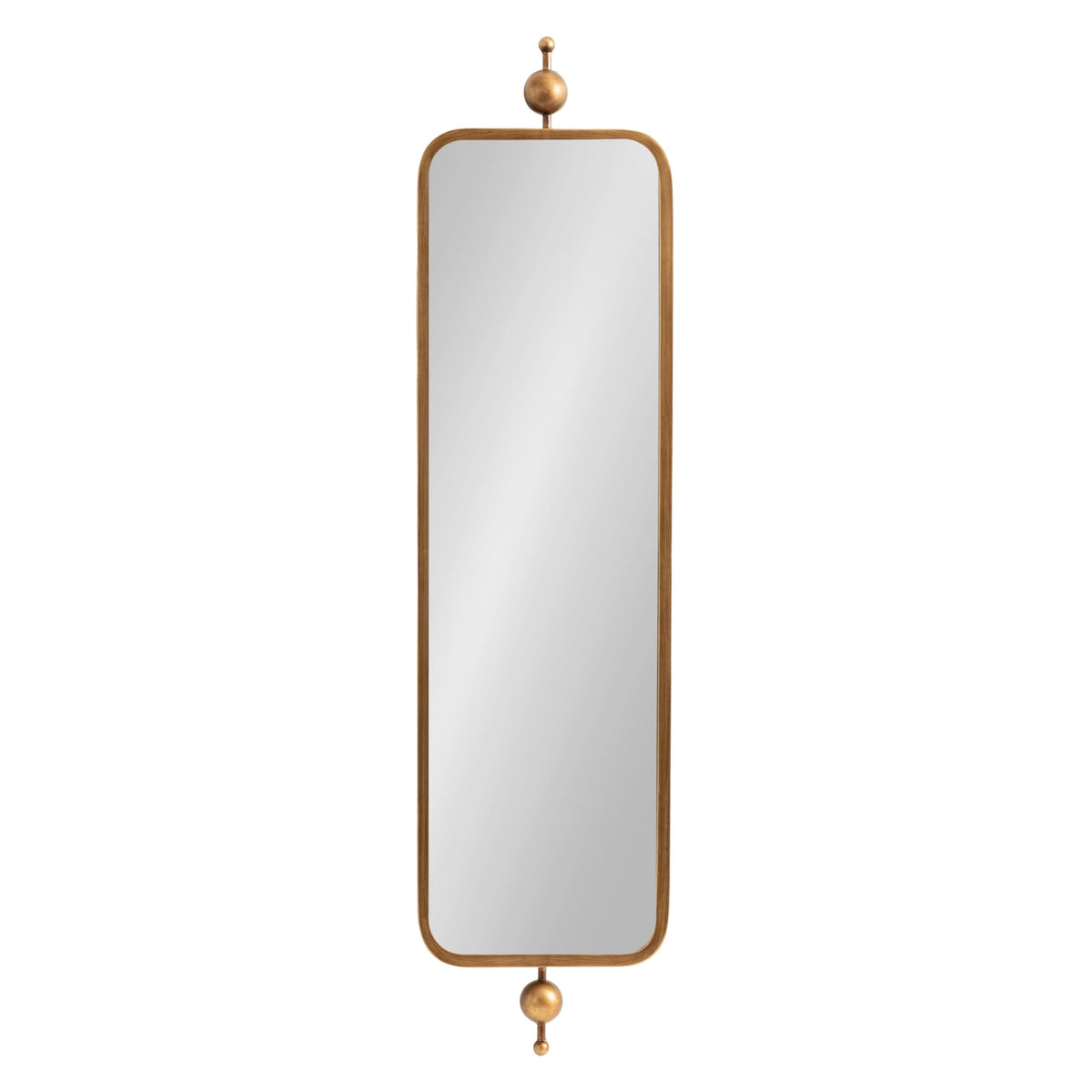 Antique Gold Slim Panel Wall Mirror
