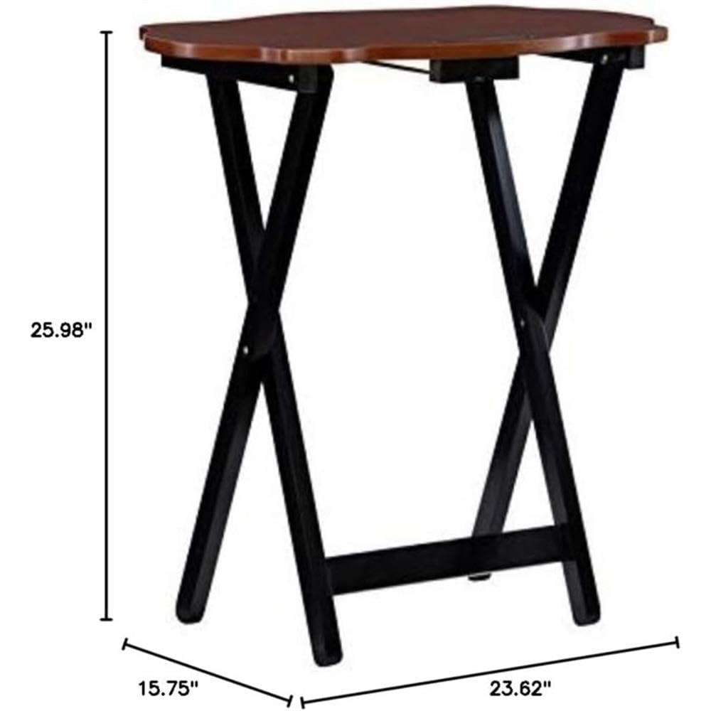5-Piece Wood Tray Table Set with Stand