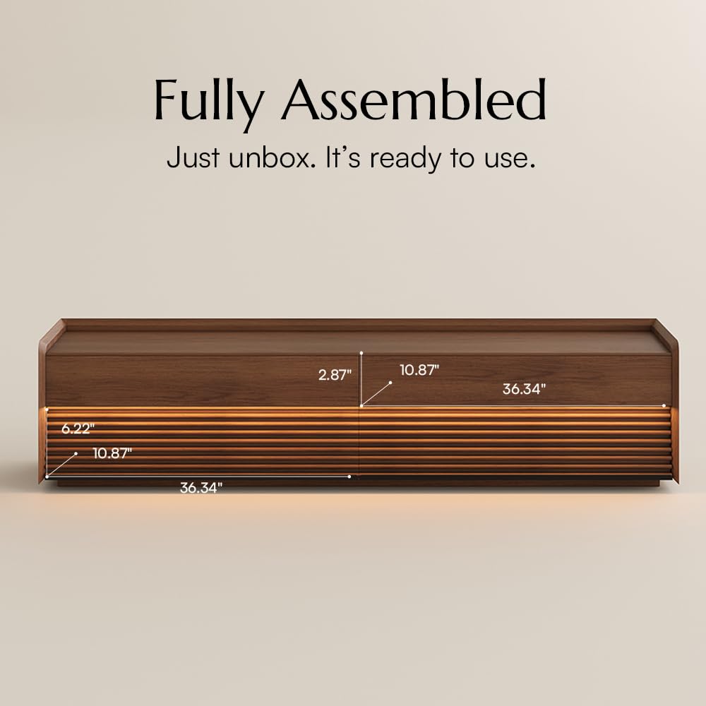 Wood TV Stand with LED Lighting